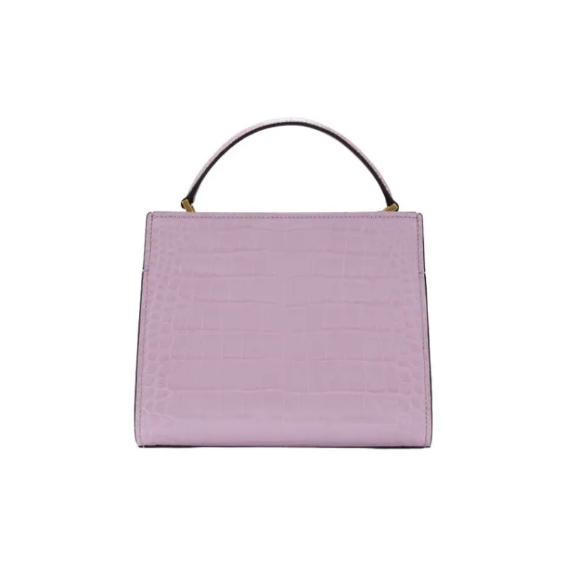 HAZZYS Cow Leather Tote Bag, Shopping Bag, Handbag Medium Size Women's Light Blue/Light Purple-9