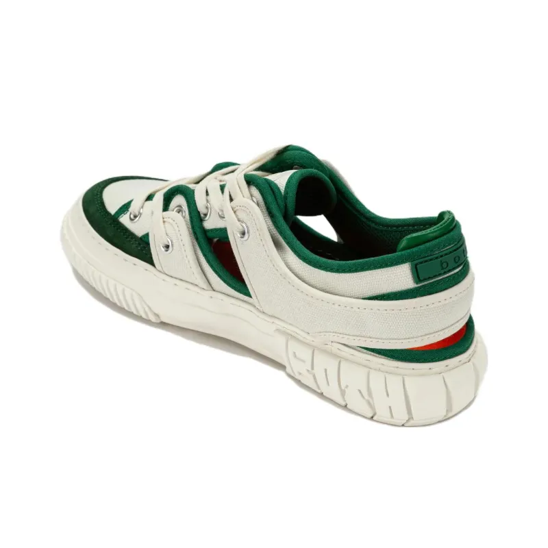 Both Low Top Skateboard Shoes Women's White Green-3