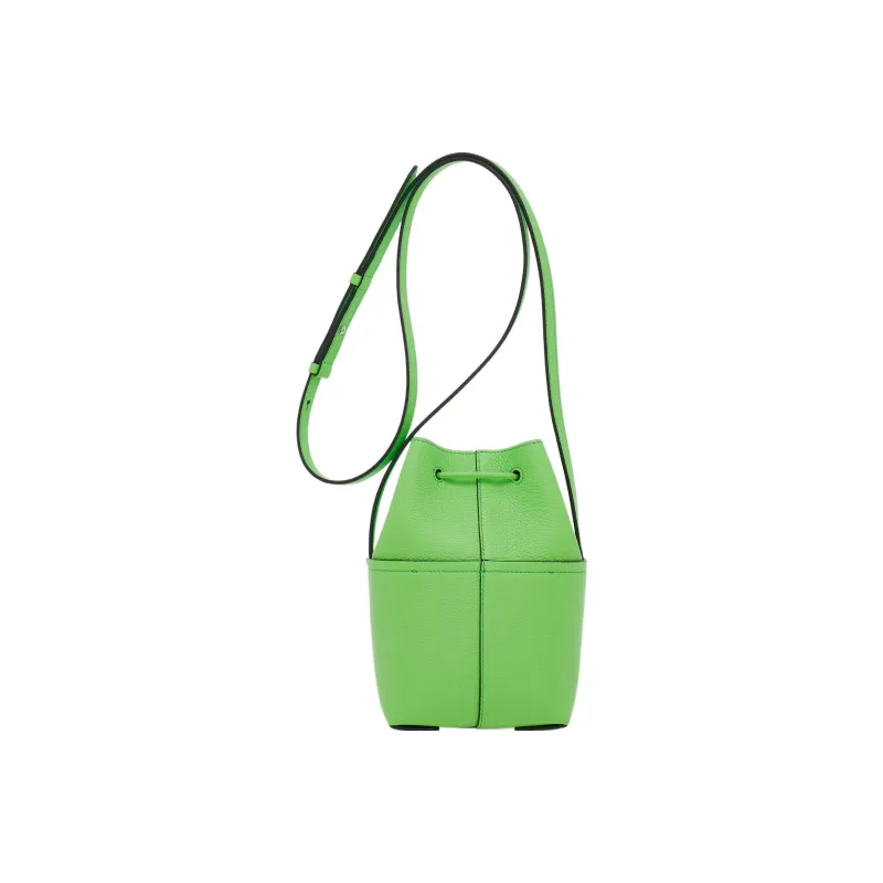FERRAGAMO GANCINI Stamped Calfskin Bucket Bags Shoulder Bag Crossbody Bag Mini Women's Green-2