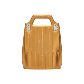 FERRAGAMO Eel Shoulder Bag Crossbody Bag Handbag Women's Gold