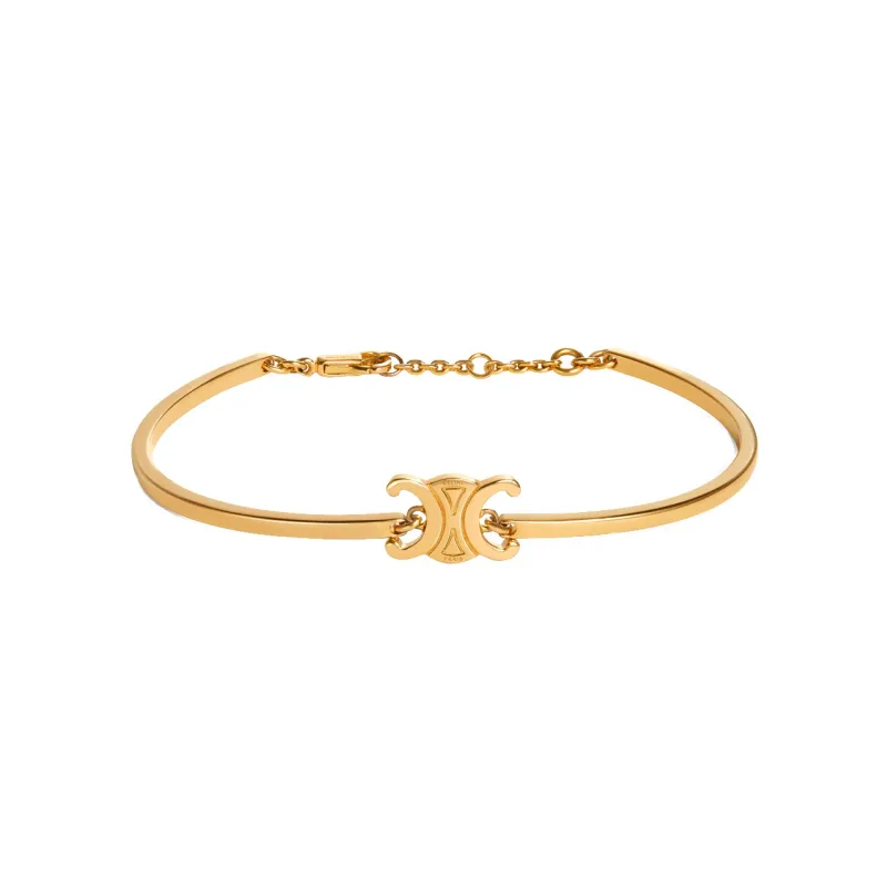 CELINE Triomphe Articulated Bracelet In Brass With Gold Finish-1