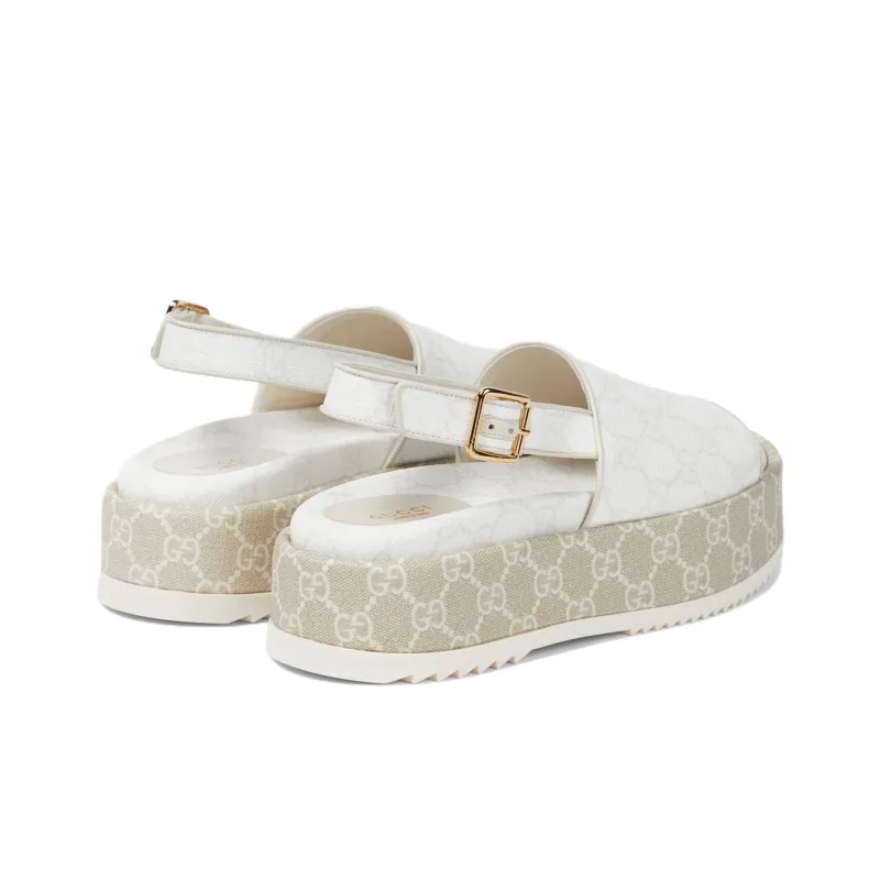 GUCCI Women's Platform Gg Sandal 'White Beige' Women's-2
