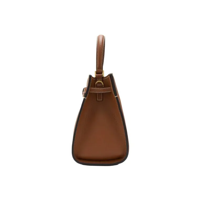 HAZZYS Cow Leather Tote Bag Shopping Bag Shoulder Bag Handbag Medium Size Women's Brown/Black/Dark Apricot Cream-2