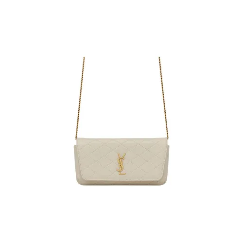 SAINT LAURENT skirt Lambskin Shoulder Bag Crossbody Bag Regular Women's Vintage White