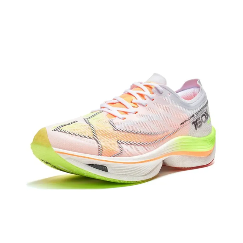 XTEP Racing 160X 5.0 Cushioning Wear Resistant Low Top Running Shoes Men's White Green Orange-1