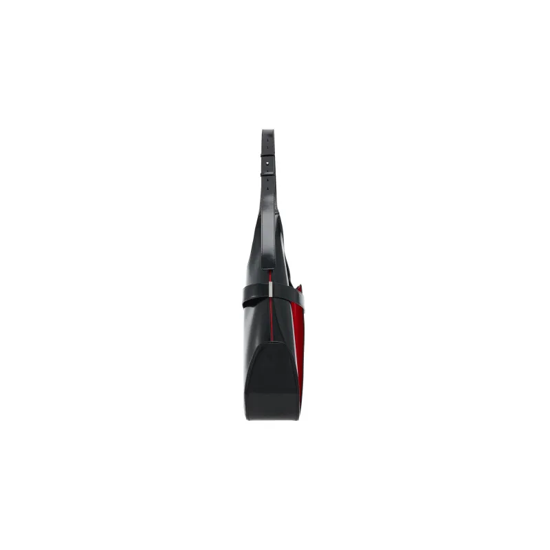 FERRAGAMO Brushed Calfskin Hobo Bag Handbag Shoulder Bag Women's Black/Red-1