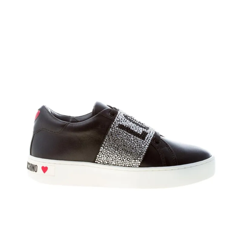 LOVE MOSCHINO Low Top Skateboard Shoes Women's Black-1