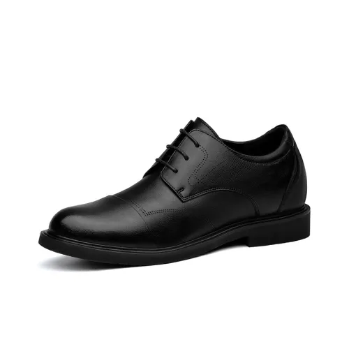 SULEGAO Dress Shoes Men Low-Top Black