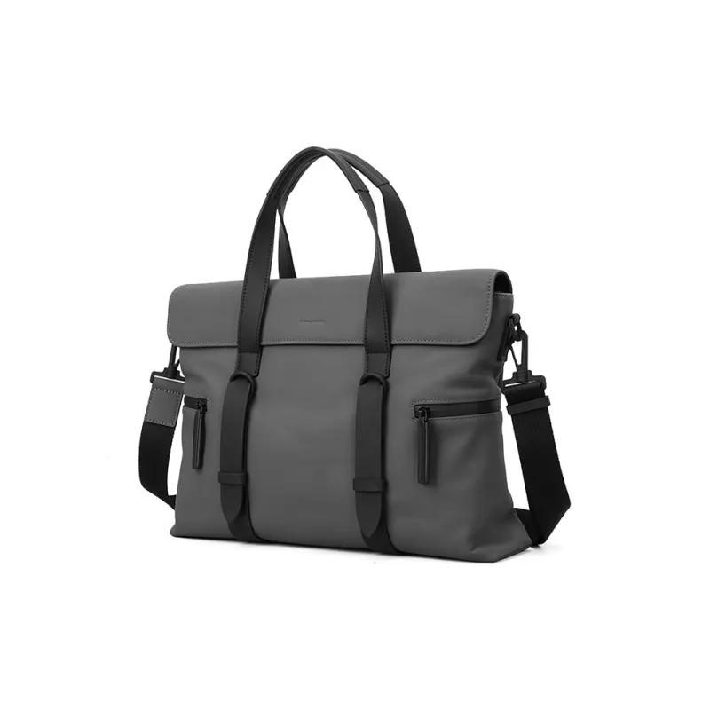 PIERRE CARDIN Genuine Leather Briefcase Men's Gray-2
