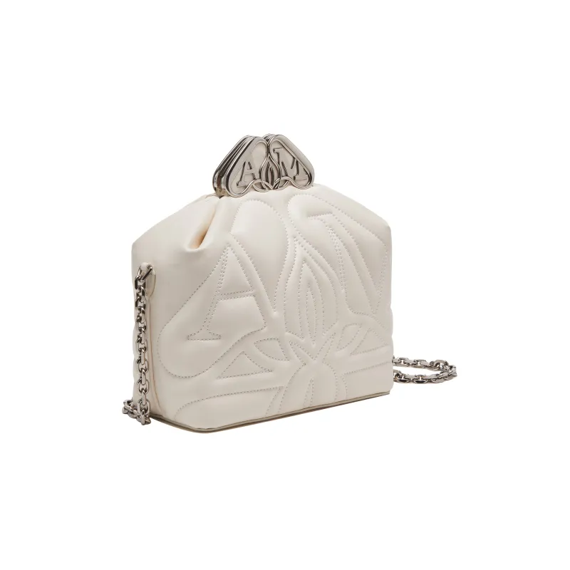 Alexander McQueen Lambskin Portable One Shoulder Clutch Women's Ivory-2