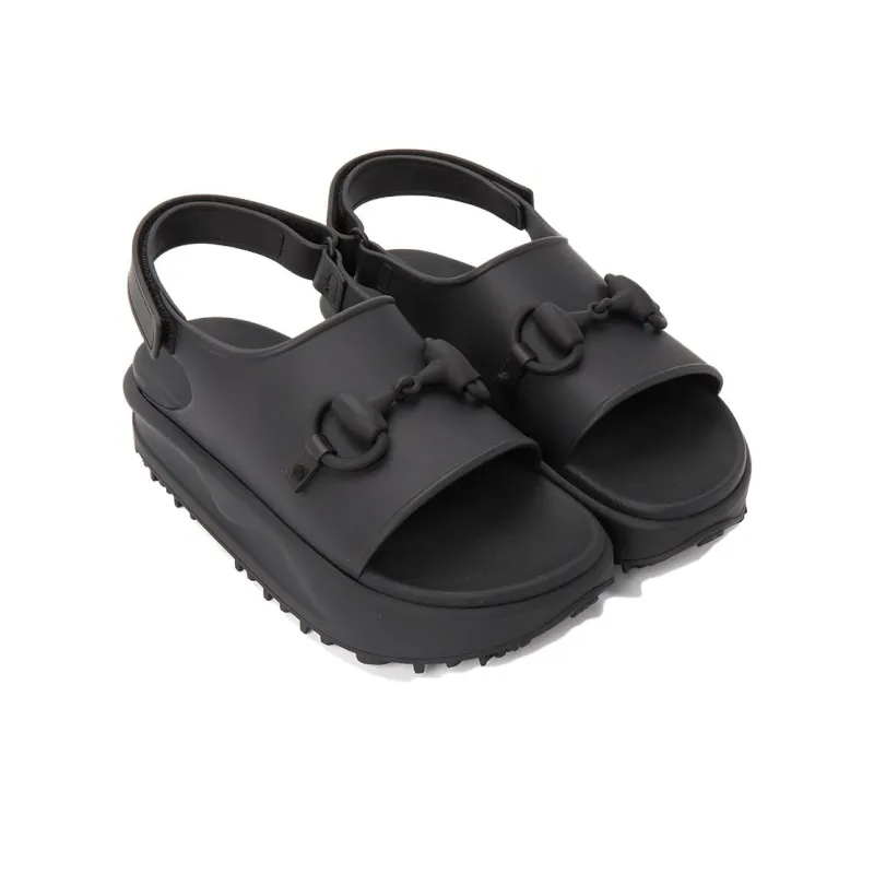 GUCCI Horsebit Flatform Sandal 'Black'-2