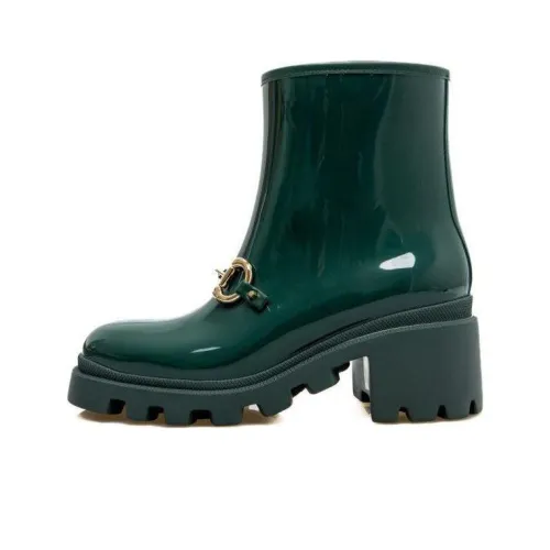 GUCCI Vintage Ankle Boots Green Women's