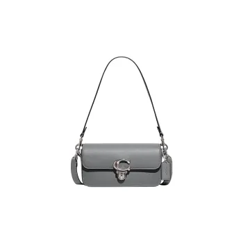 COACH Studio Glove Tanning Baguette Bag Crossbody Bag Shoulder Bag Small Size Women's Gray