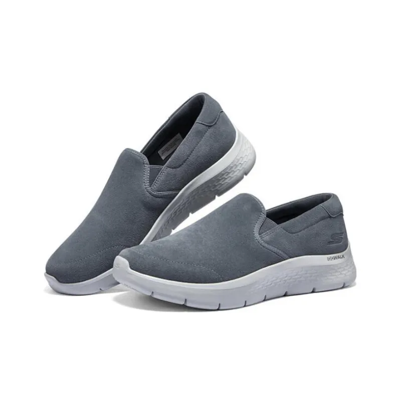 Skechers Go Walk Fle Cushioned Slip Resistant Low Top Casual Shoes Men's Gray-2