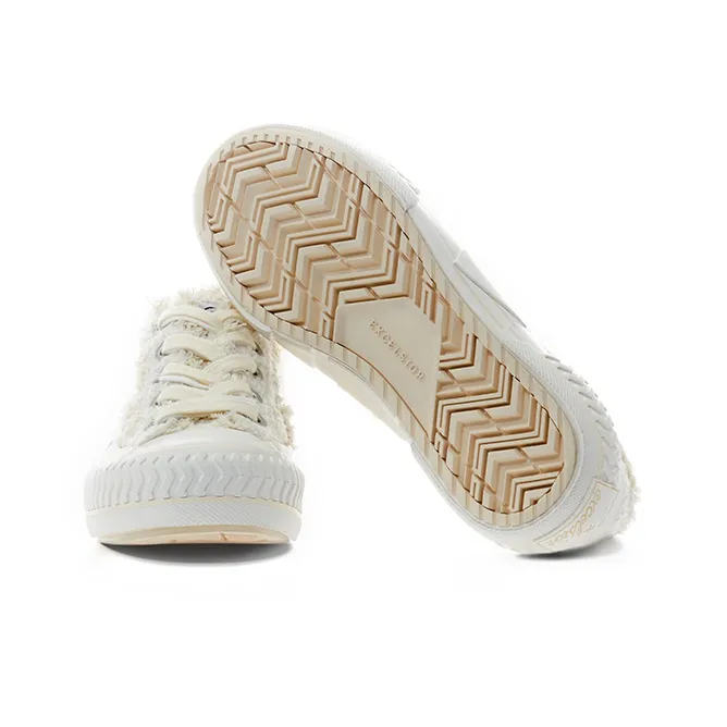 Excelsior Viennetta Tweed Canvas Shoes Unisex Low Top White/Gold-4