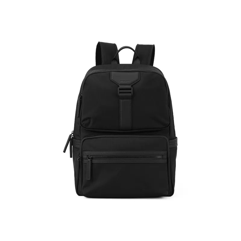 PIERRE CARDIN Genuine Leather Business Laptop Backpack Fashion Trend Travel Bag Men's Black-1