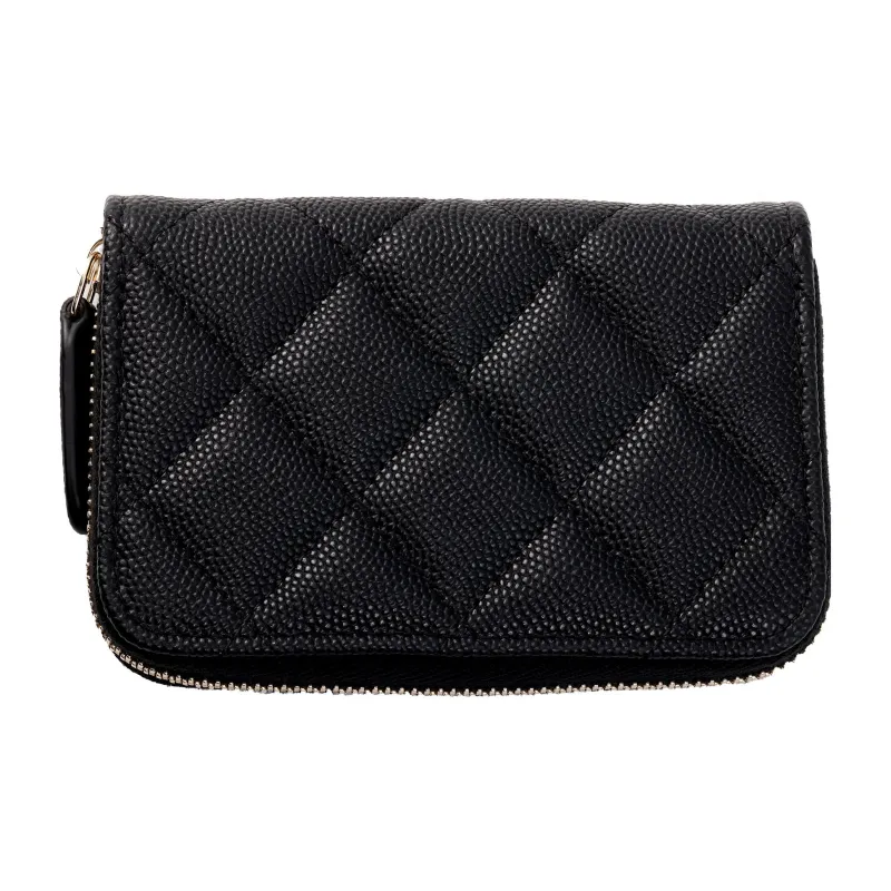 CHANEL Shiny Beaded Embossed Calfskin Coin Purse Women's Black-2