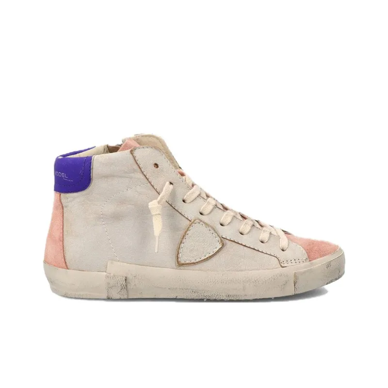 PHILIPPE MODEL Prs High-Top Skateboard Shoes Women's Rose Pink-1