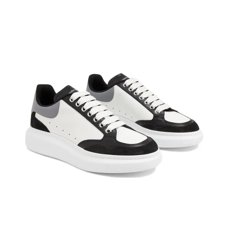 Alexander McQueen Colour Block Low Top Sneakers 'White Grey Black'-3