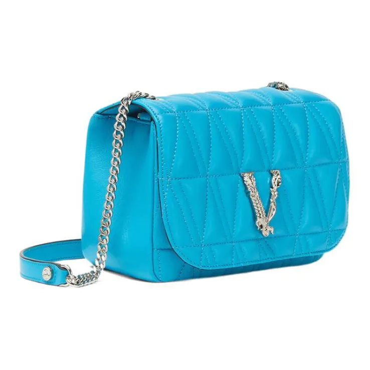 VERSACE Virtus Quilted Evening Bag Blue-1