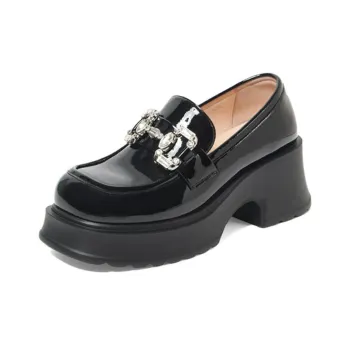 PT'SON Loafers 6cm Women's Black