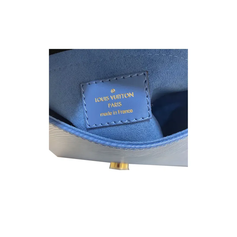 LOUIS VUITTON Locky Cow Leather Lock Head Bag Handbag Shoulder Bag Crossbody Bag Small Size Unisex Blue-7