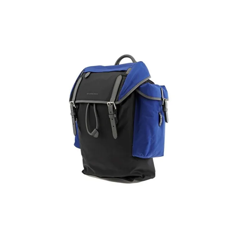 Burberry Nylon With Leather Backpack Tubas Men's Blue/Black/Gray-1