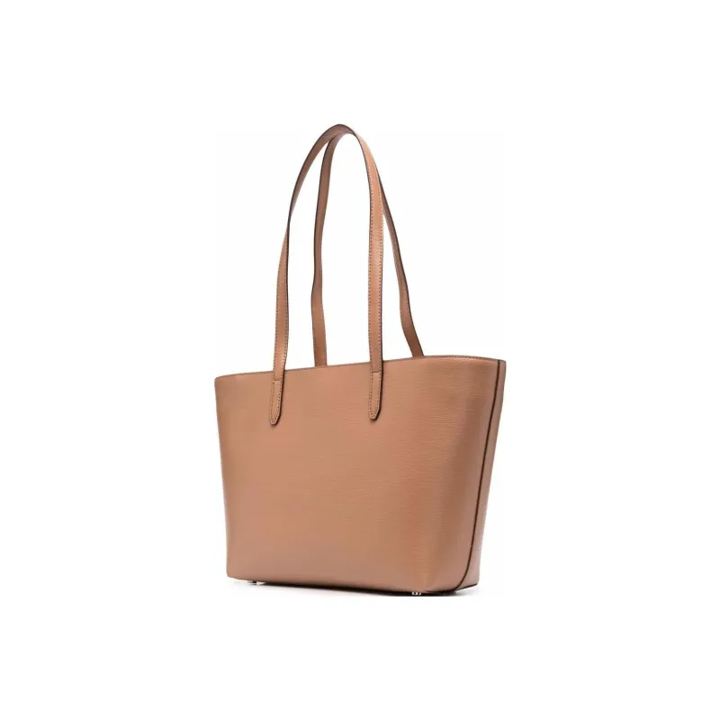 DKNY Cow Leather Tote Bag Shopping Bag Shoulder Bag Handbag Women's Cashew Nut Color-1