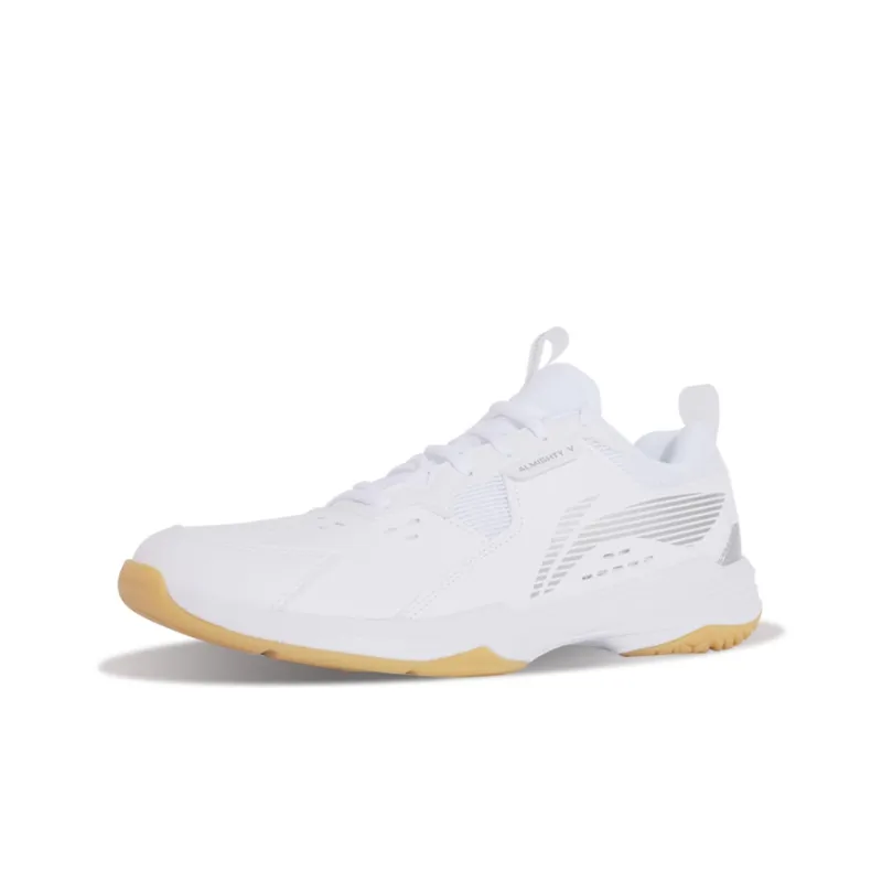 LiNing Ace Ⅴ Shock Absorbers Slip Resistant, Abrasion Resistant, Breathable Mid Top Badminton Shoes Unisex White-2