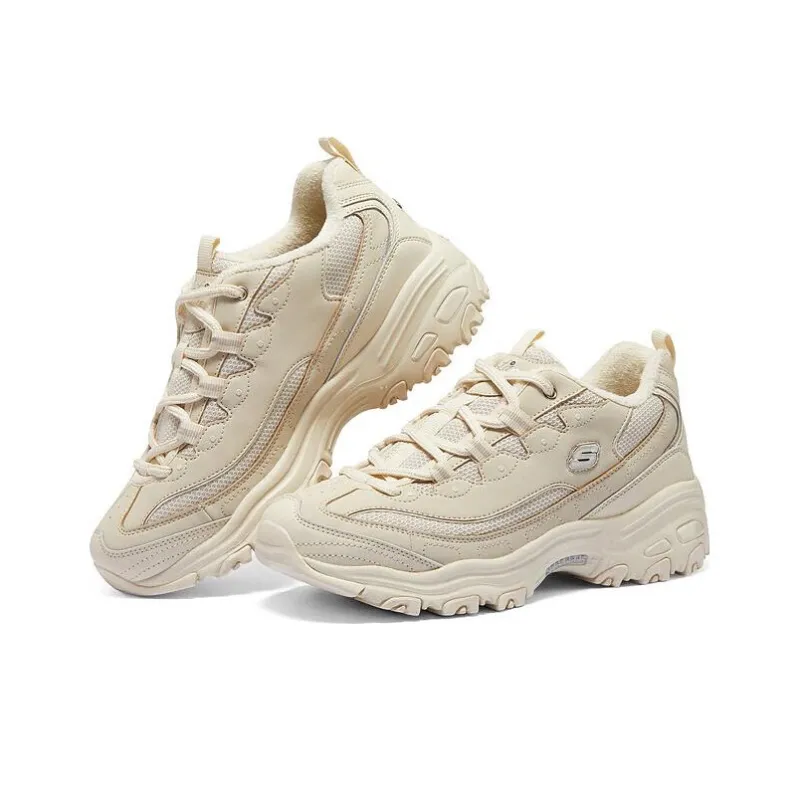 Skechers DLITES Cushioning Anti Slip And Wear Resistant Low Top Chunky Sneakers Women's Natural-2