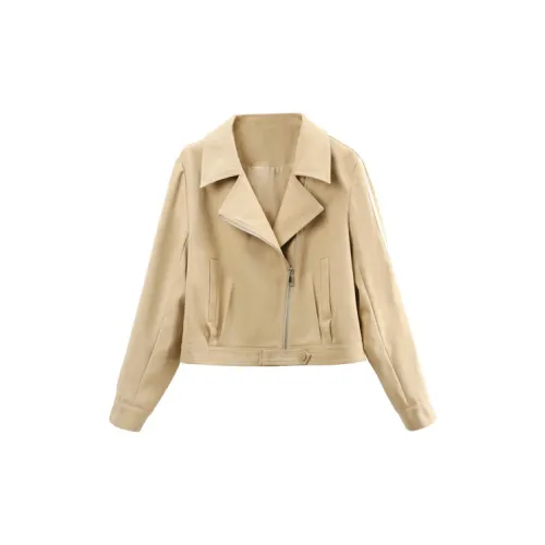 A paradise for awakening Cropped Coats Women's Khaki