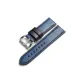 Engraved Buckle Blue Leather