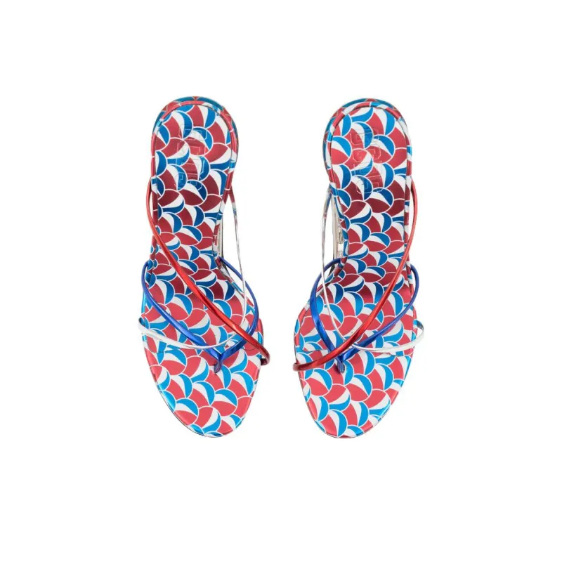 PEPSI MORSO x GCDS Flip Flops Women's Blue Red-3