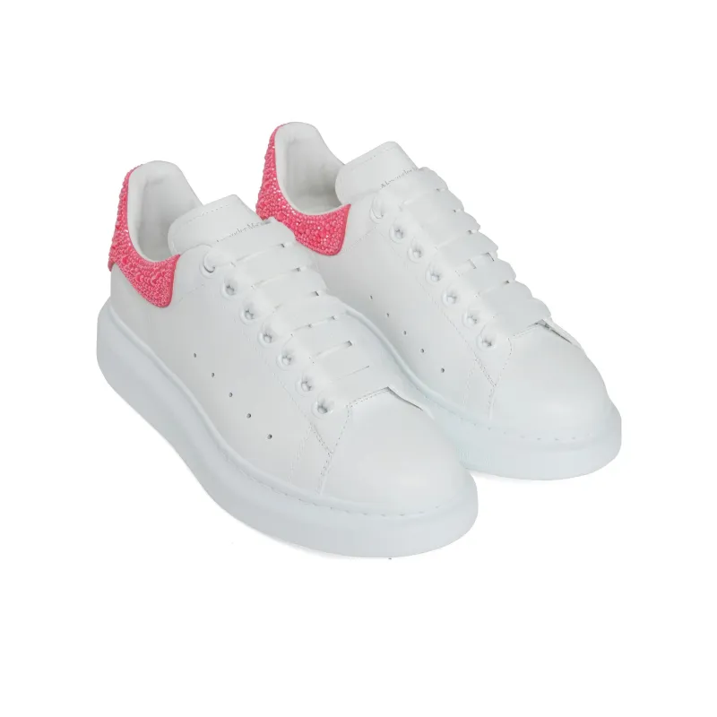Alexander McQueen Oversized Sneaker 'White Pink Glitter' Women's-3