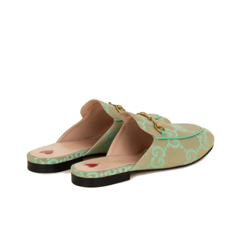 GUCCI Monogram-pattern Leather Slippers-3