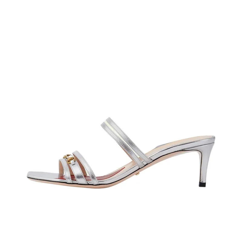 GUCCI Slide Slippers Women's Silver-0