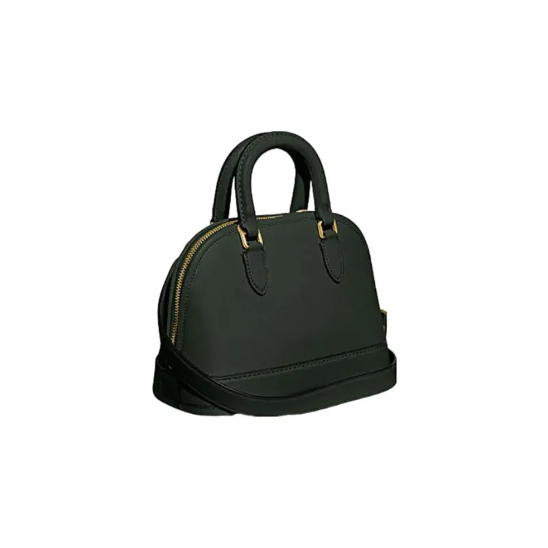 COACH Revel Cow Leather Dome Bag, Shoulder Bag, Crossbody Bag, Handbag Medium Size Women's Olive Green-1