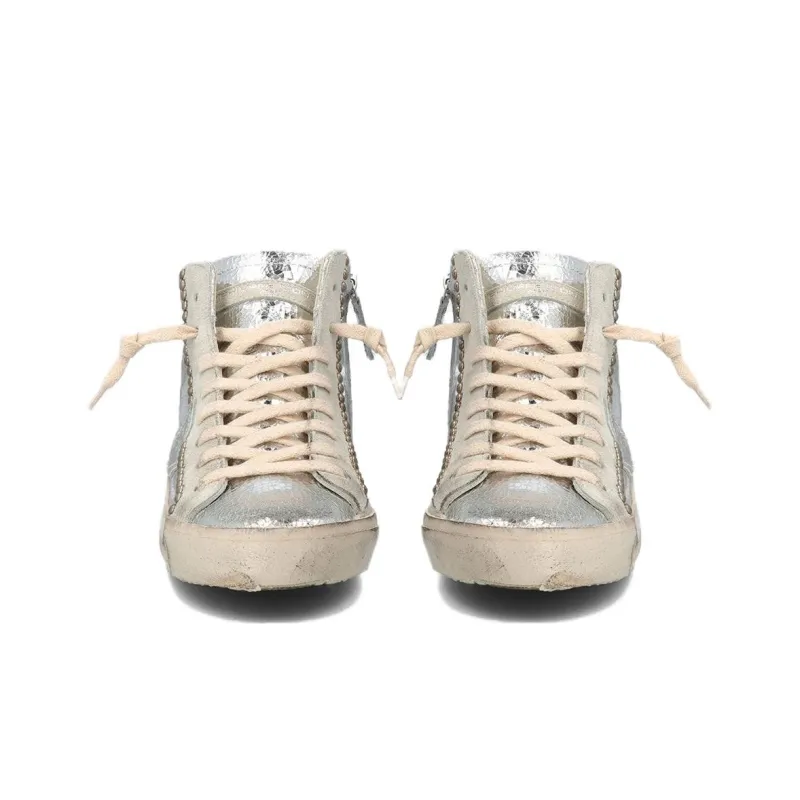 PHILIPPE MODEL Prs High-Top Skateboard Shoes Women's Silver-5