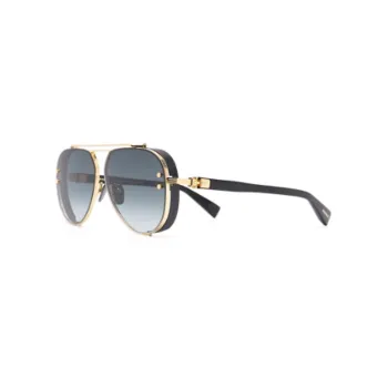 BALMAIN Titanium Acetate Irregular Shape Sunglasses Unisex Black