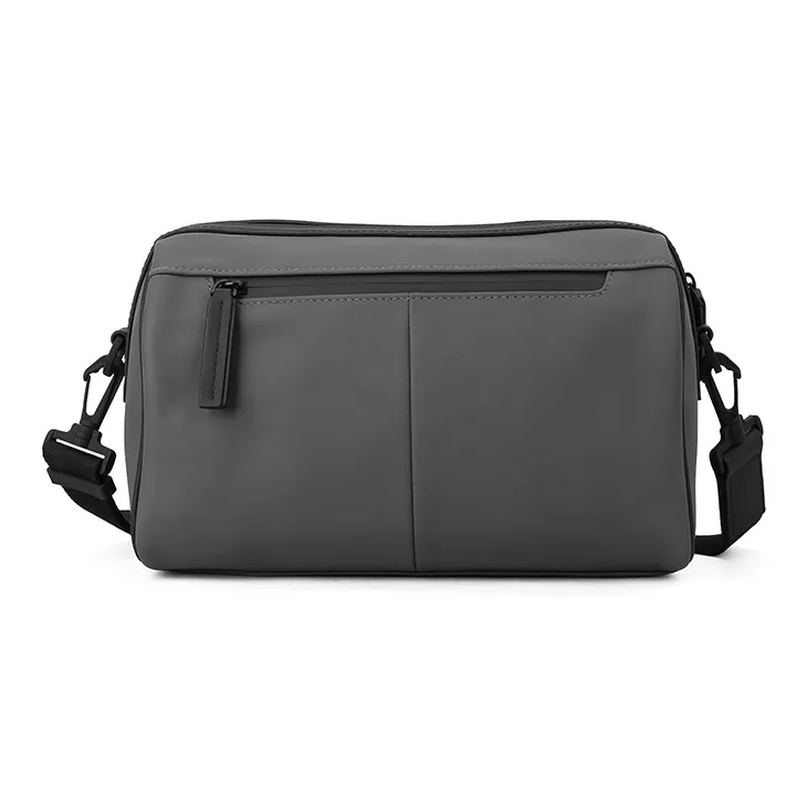 PIERRE CARDIN Cow Leather Crossbody Bag, Shoulder Bag Men's Gray-4