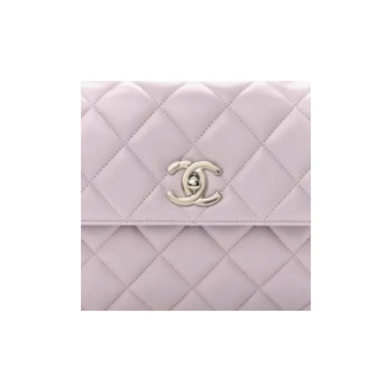 CHANEL Trendy Cc Lambskin Crossbody Bag Flap Bag One Shoulder Handbag Women's Pink-1