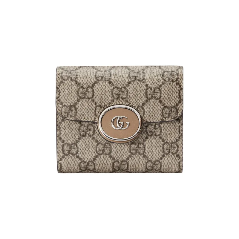 GUCCI Canvas Bag Wallet Medium Size Women's Brown-0