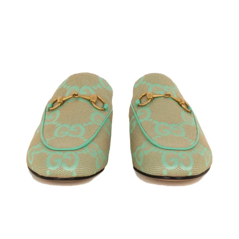 GUCCI Monogram-pattern Leather Slippers-2