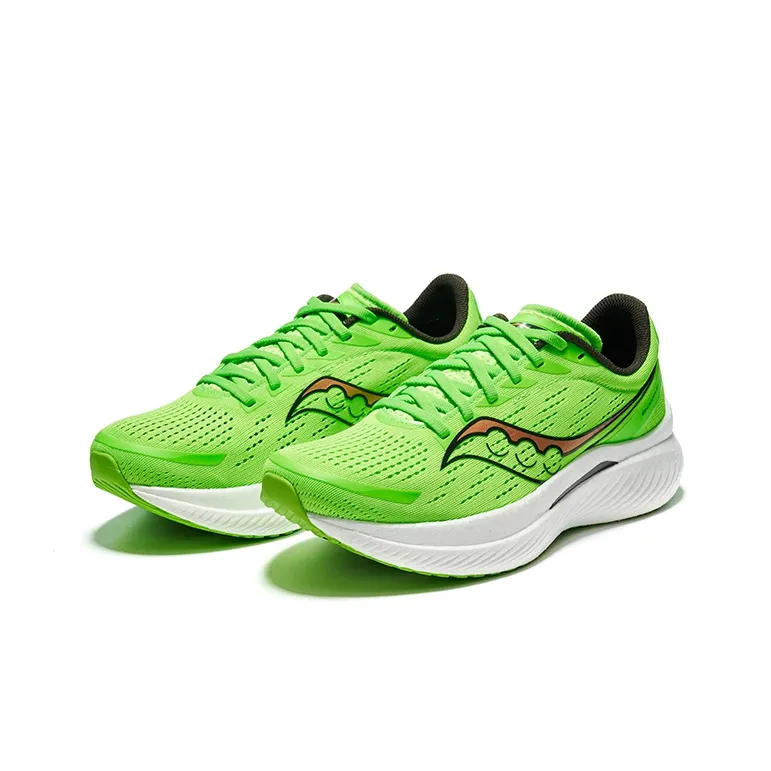 Saucony Cushioning Breathable Low Top Carbon Plate Casual Retro Running Shoes Men's Green Gold-2