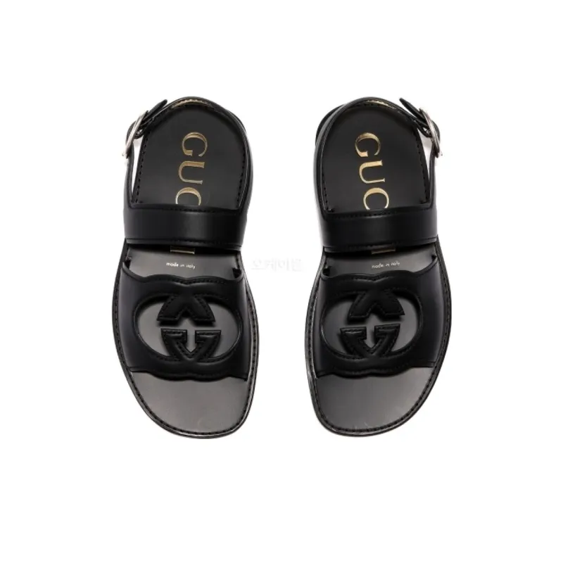 GUCCI Sandal 'Interlocking G Black'-3