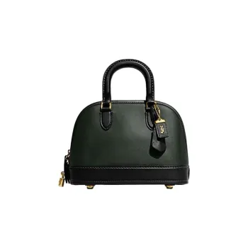 COACH Revel Cow Leather Dome Bag, Shoulder Bag, Crossbody Bag, Handbag Medium Size Women's Olive Green