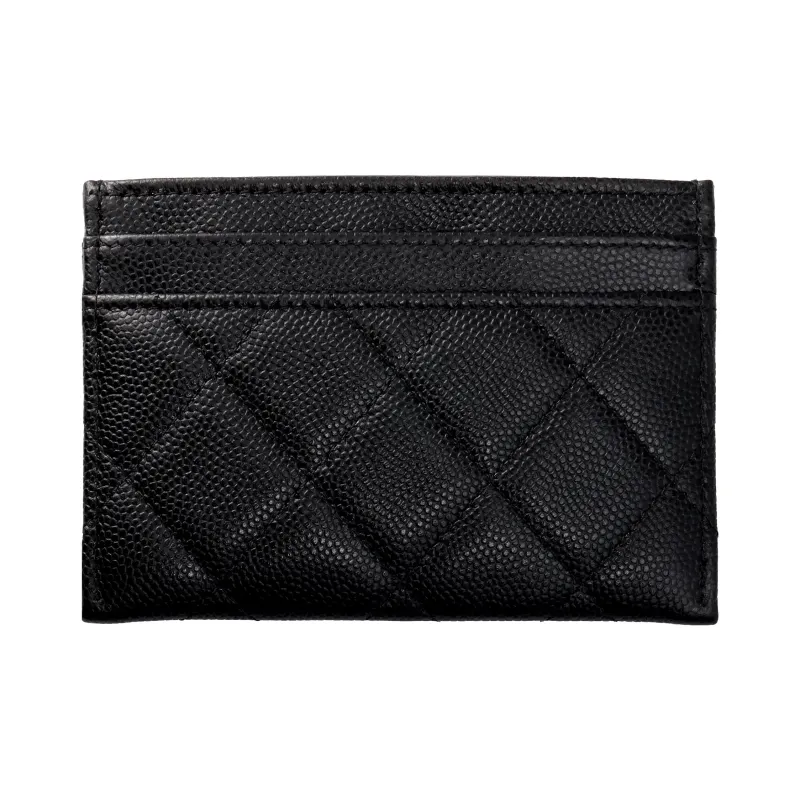 CHANEL Shiny Beaded Embossed Calfskin Wallet Women's Black-2