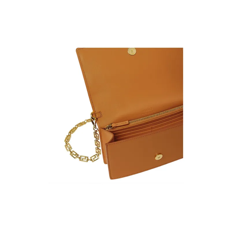 FANSIZHE Cow Leather Patchwork With Lambskin Envelope Bag Shoulder Bags Women's Brown-4
