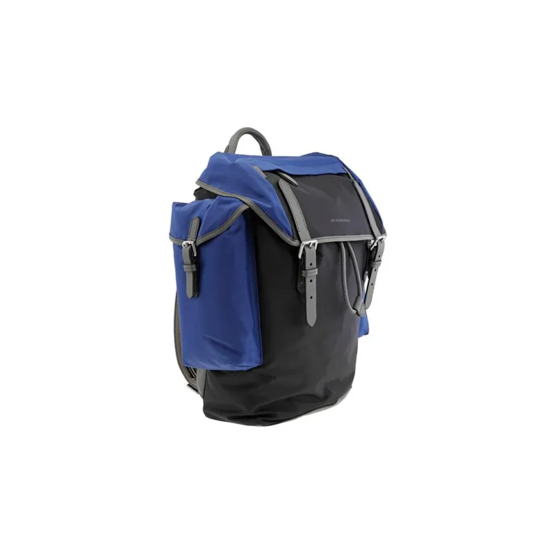 Burberry Nylon With Leather Backpack Tubas Men's Blue/Black/Gray-2