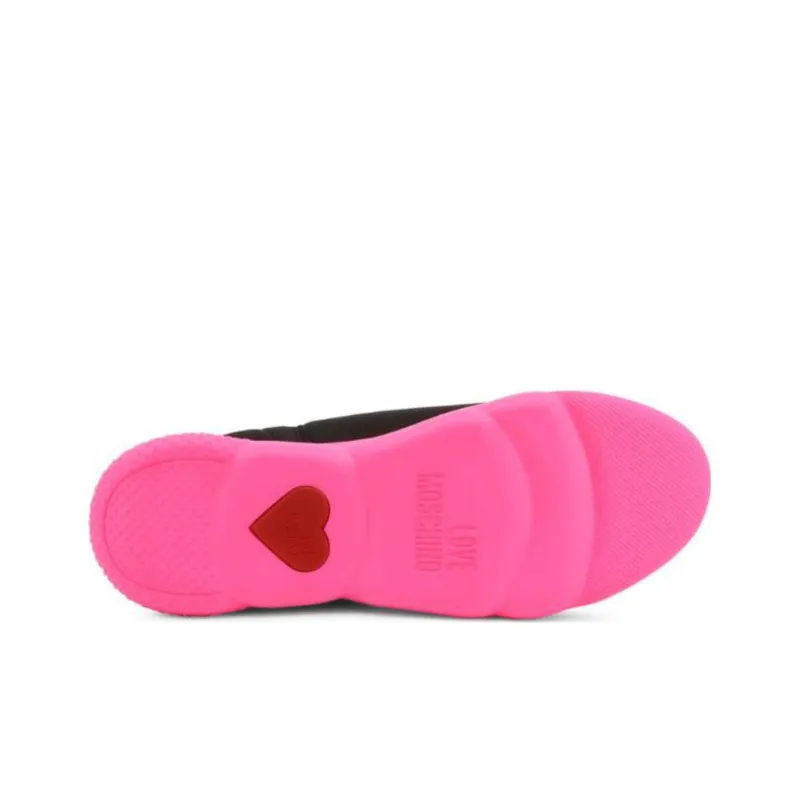 LOVE MOSCHINO Low Top Casual Shoes Women's Black Pink-4